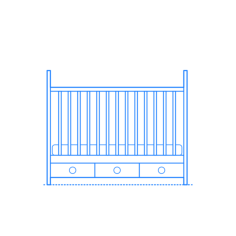 Furniture Crib Infant Bed Ikea Gonatt Crib Sketch Style Svg Vector, Free Vectors File